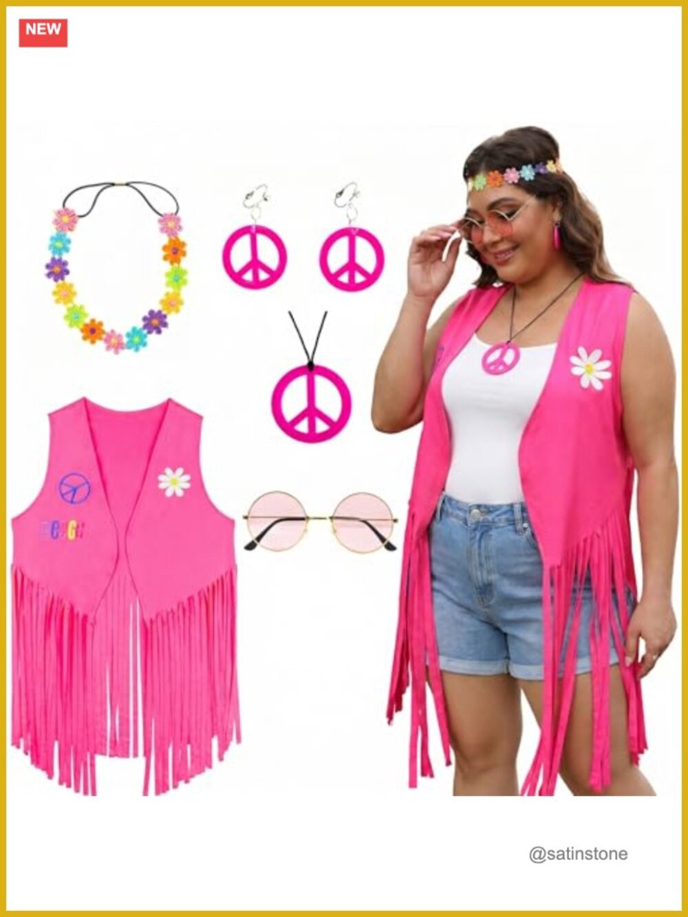 Plus Size Fringe Vest Tassel Costume Retro Hippie Cowgirl Party Wear